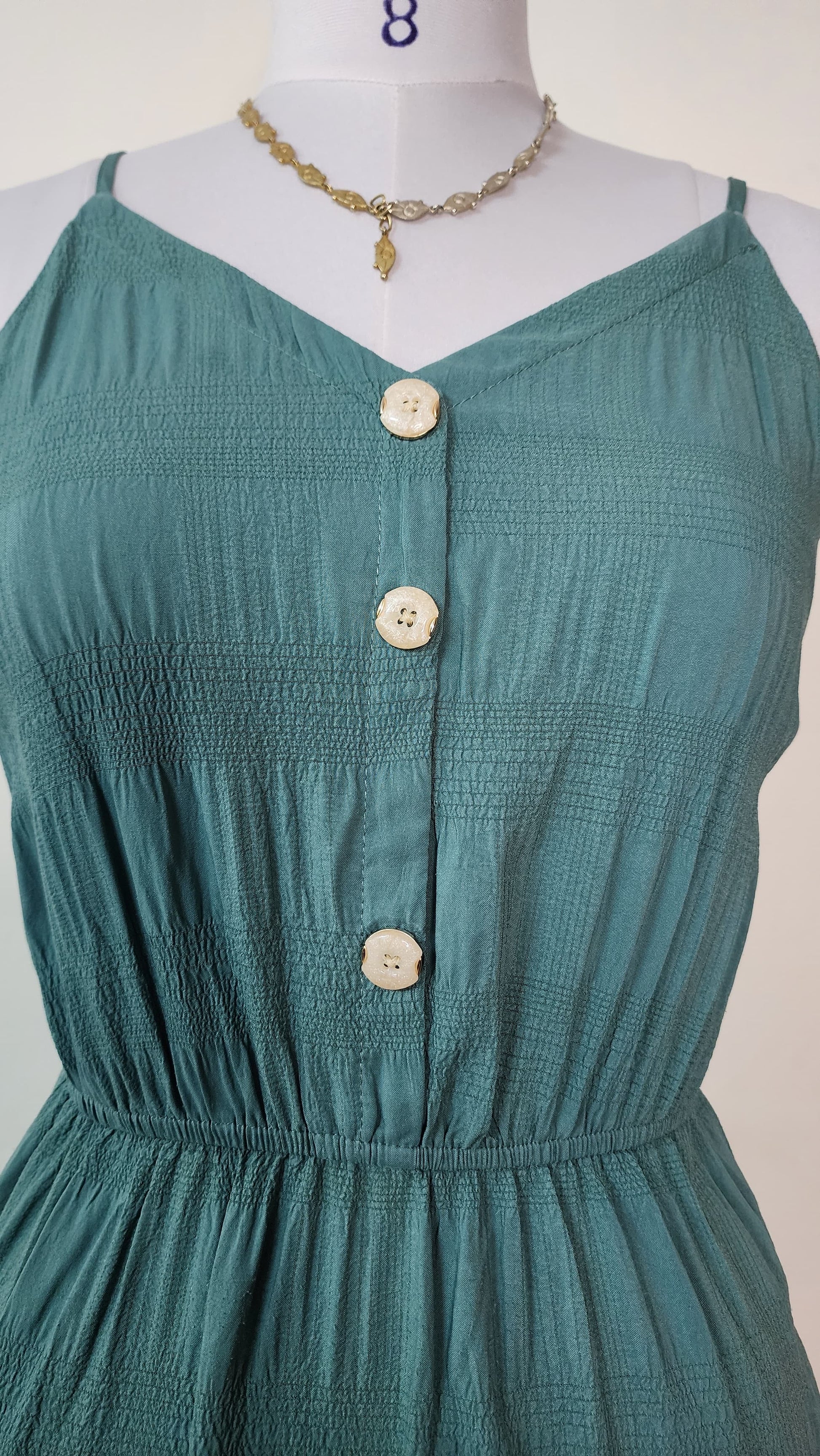 Teal Tiered Midi Dress