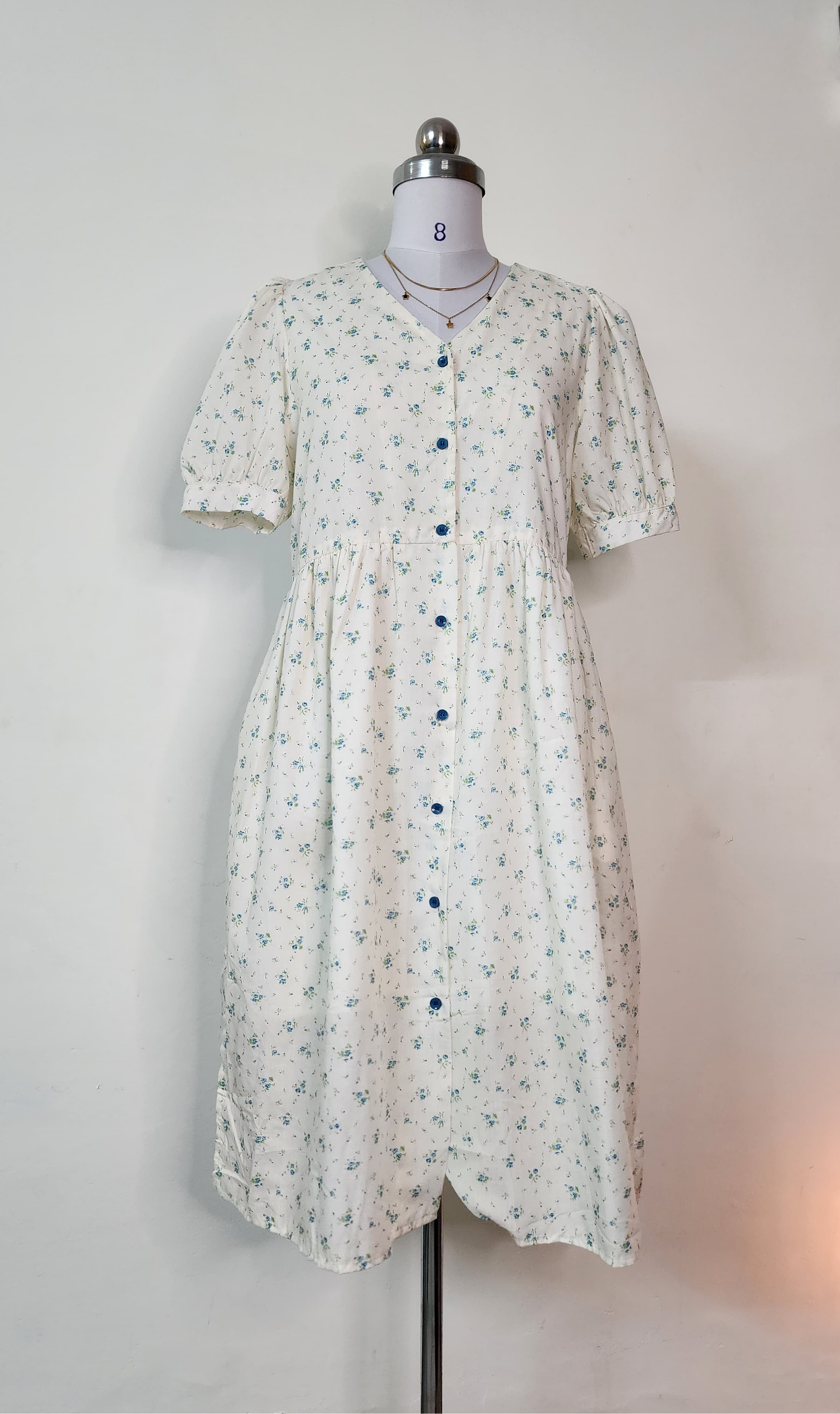 Floral Button-Front Midi Dress