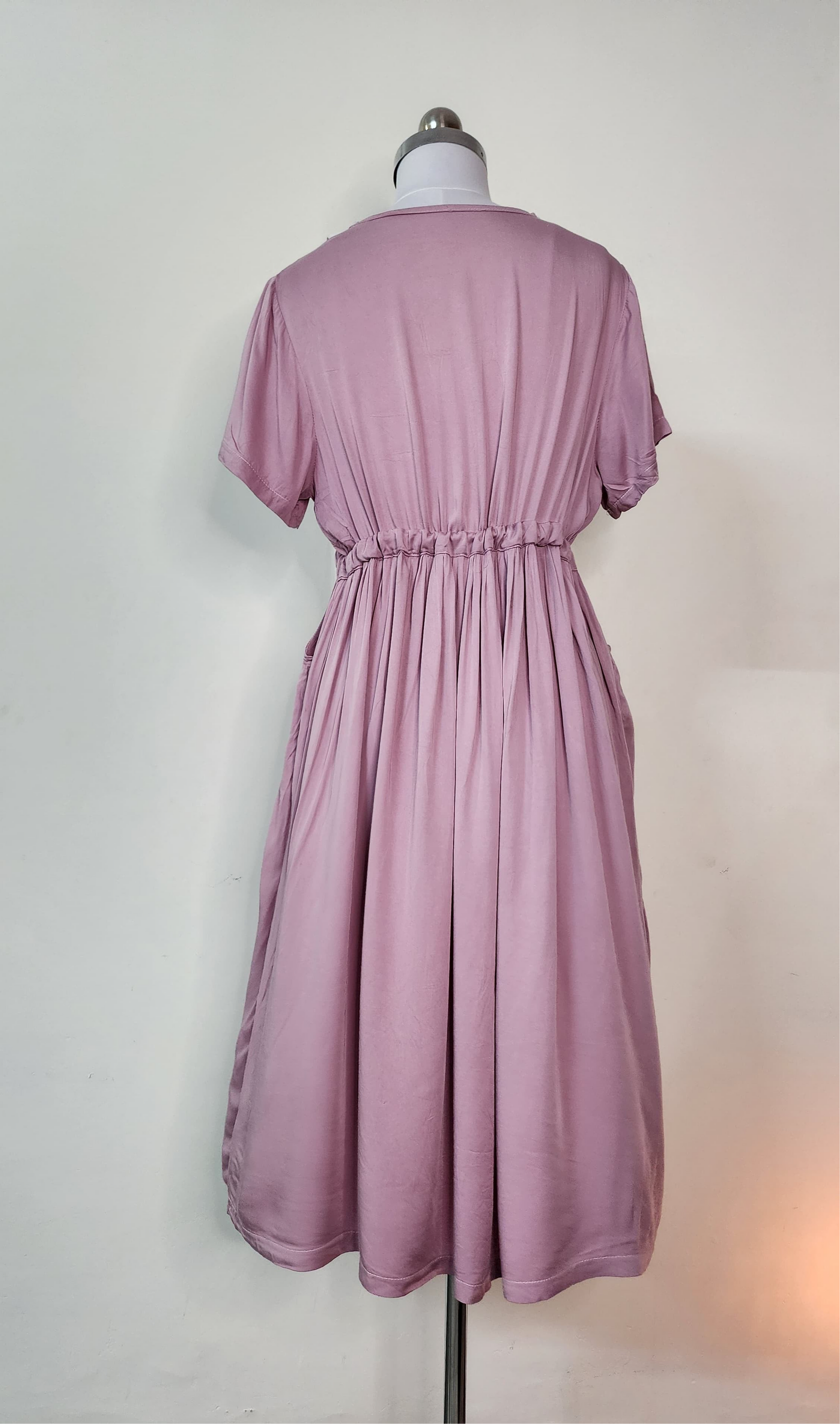 Mauve Peter Pan Collar Midi Dress