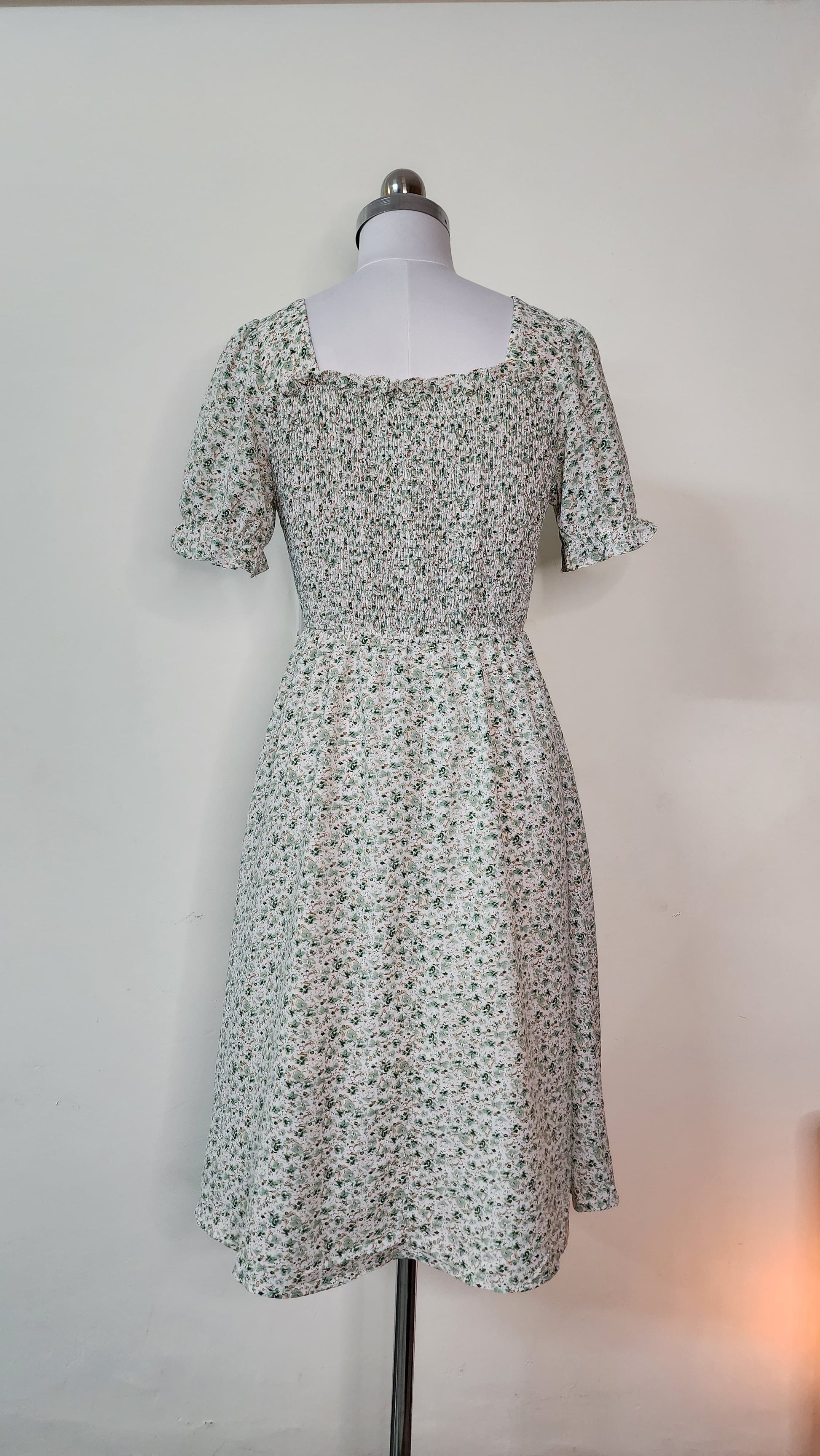 Sage Green Ditsy Floral Midi Dress