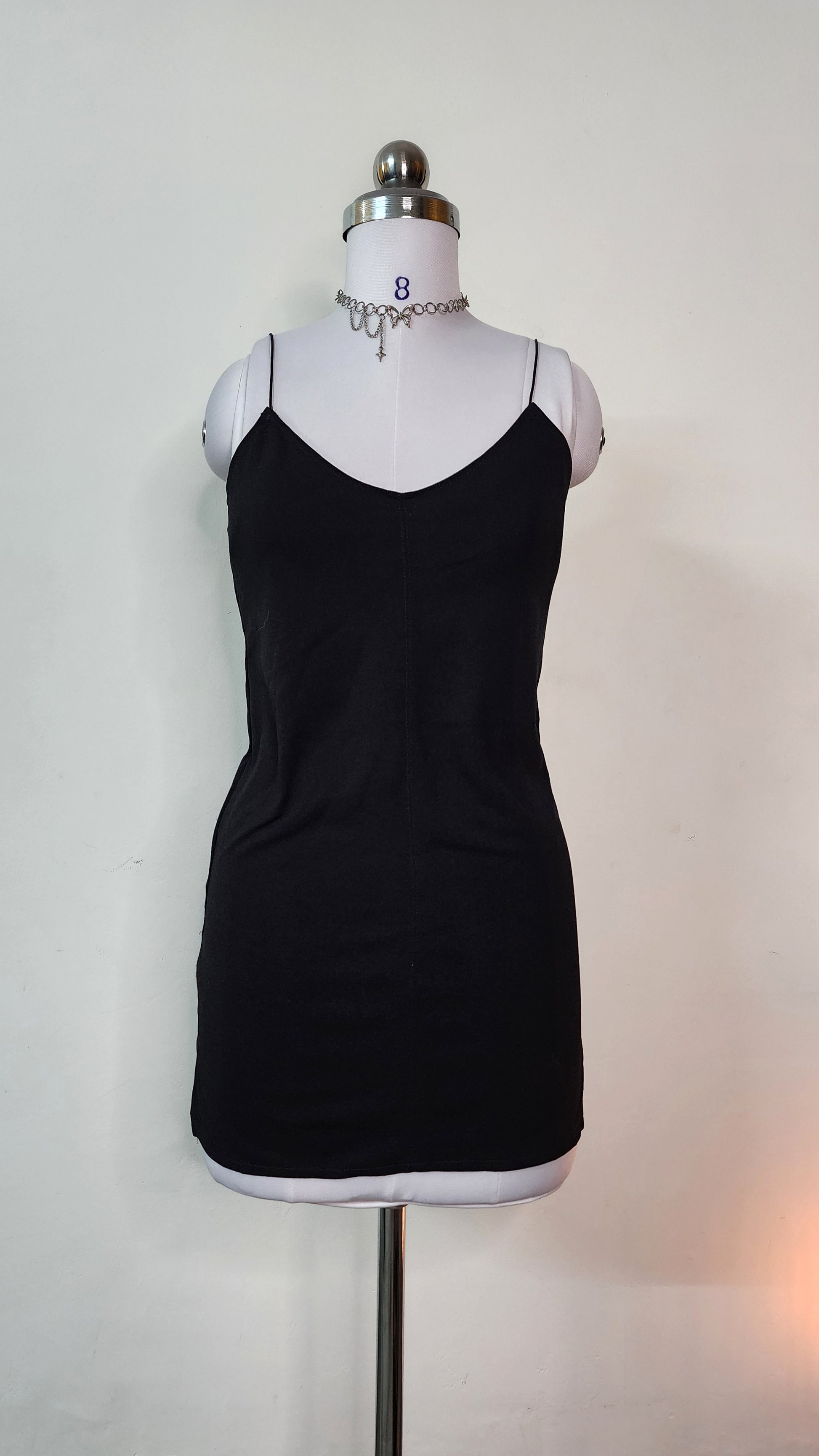 Classic Black Cami Mini Dress - Adjustable Straps