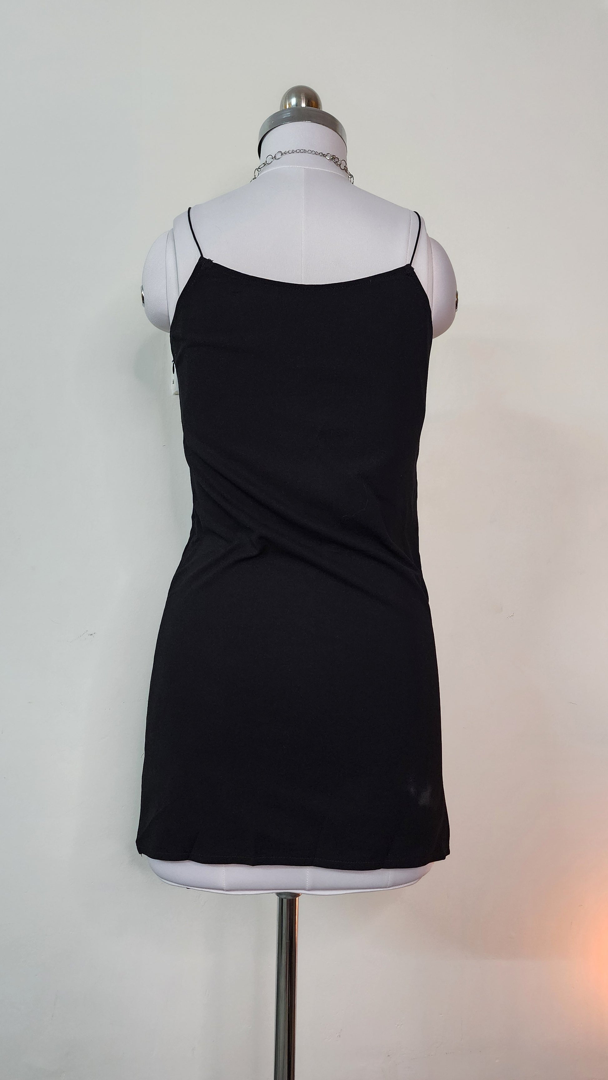 Classic Black Cami Mini Dress - Adjustable Straps