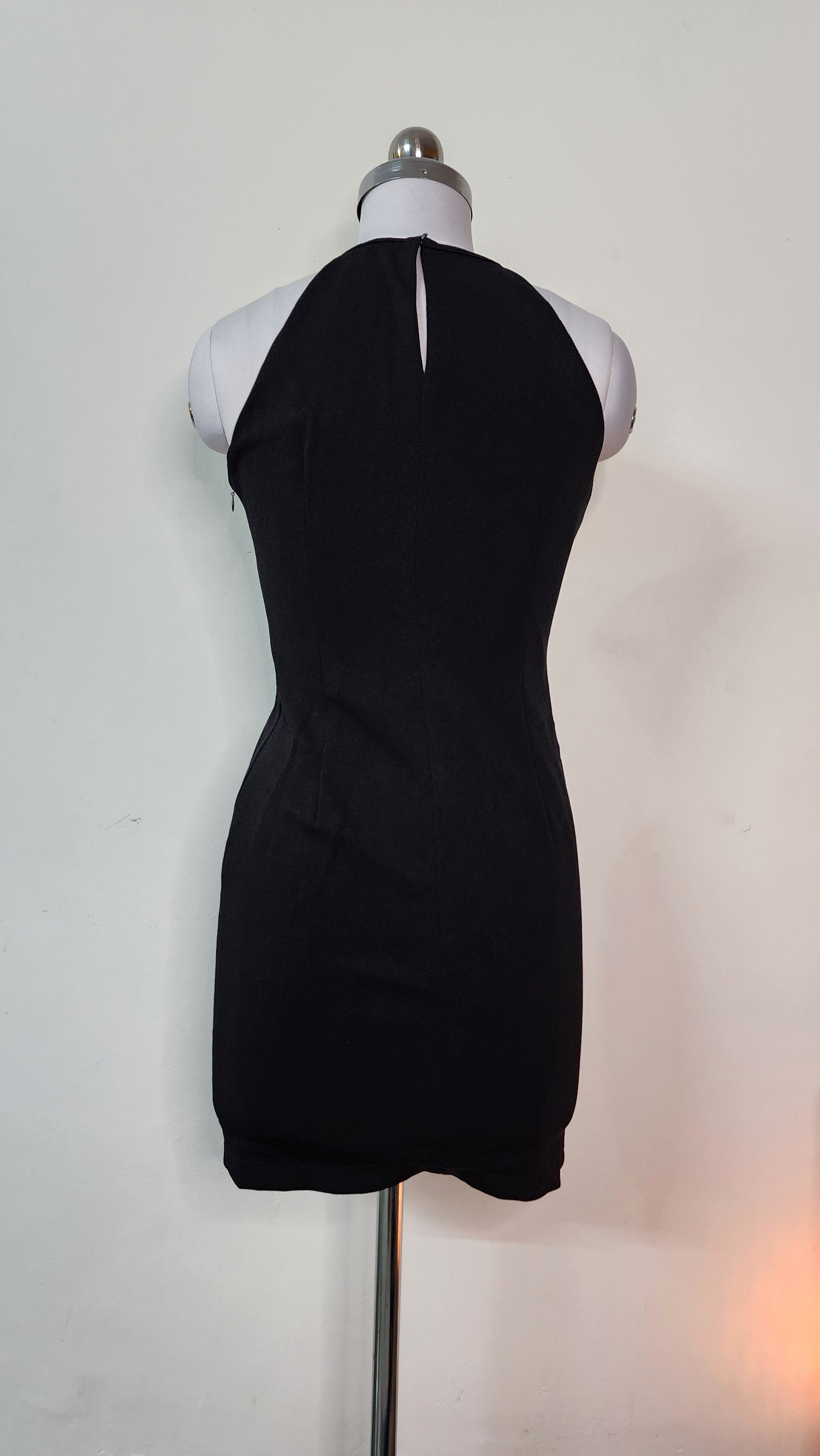 Classic Black Halter Neck Mini Dress - Sleeveless Bodycon Party Dress