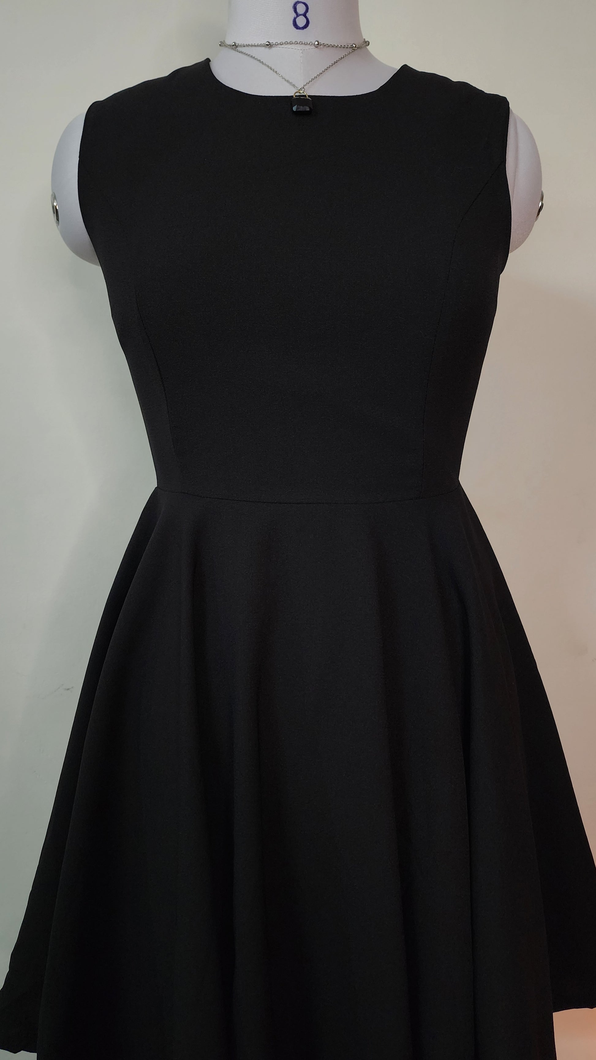Classic Black Sleeveless Mini Dress - Elegant Fit & Flare Style