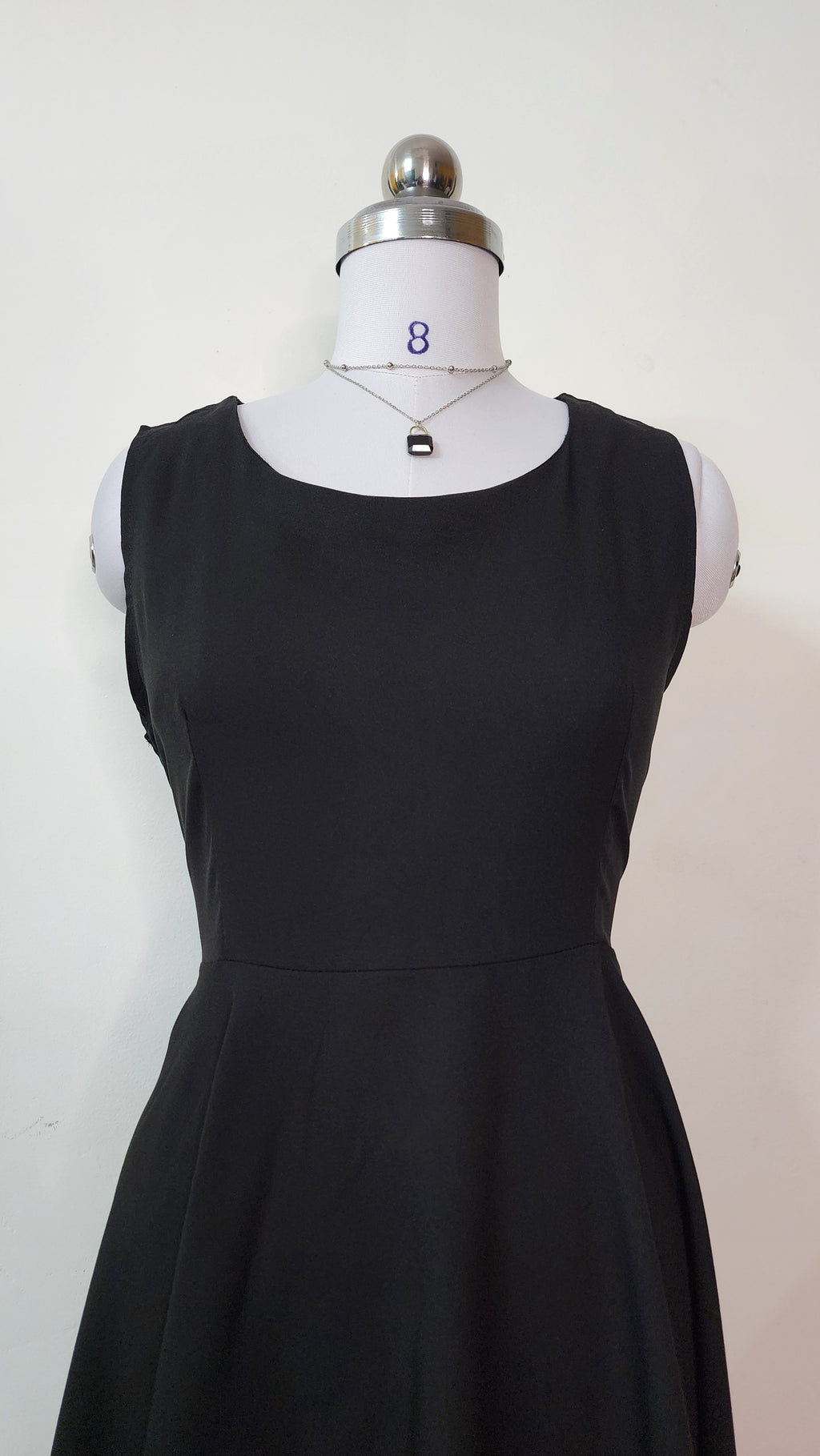 Classic Black Sleeveless Mini Dress - Round Neck A-Line Fit