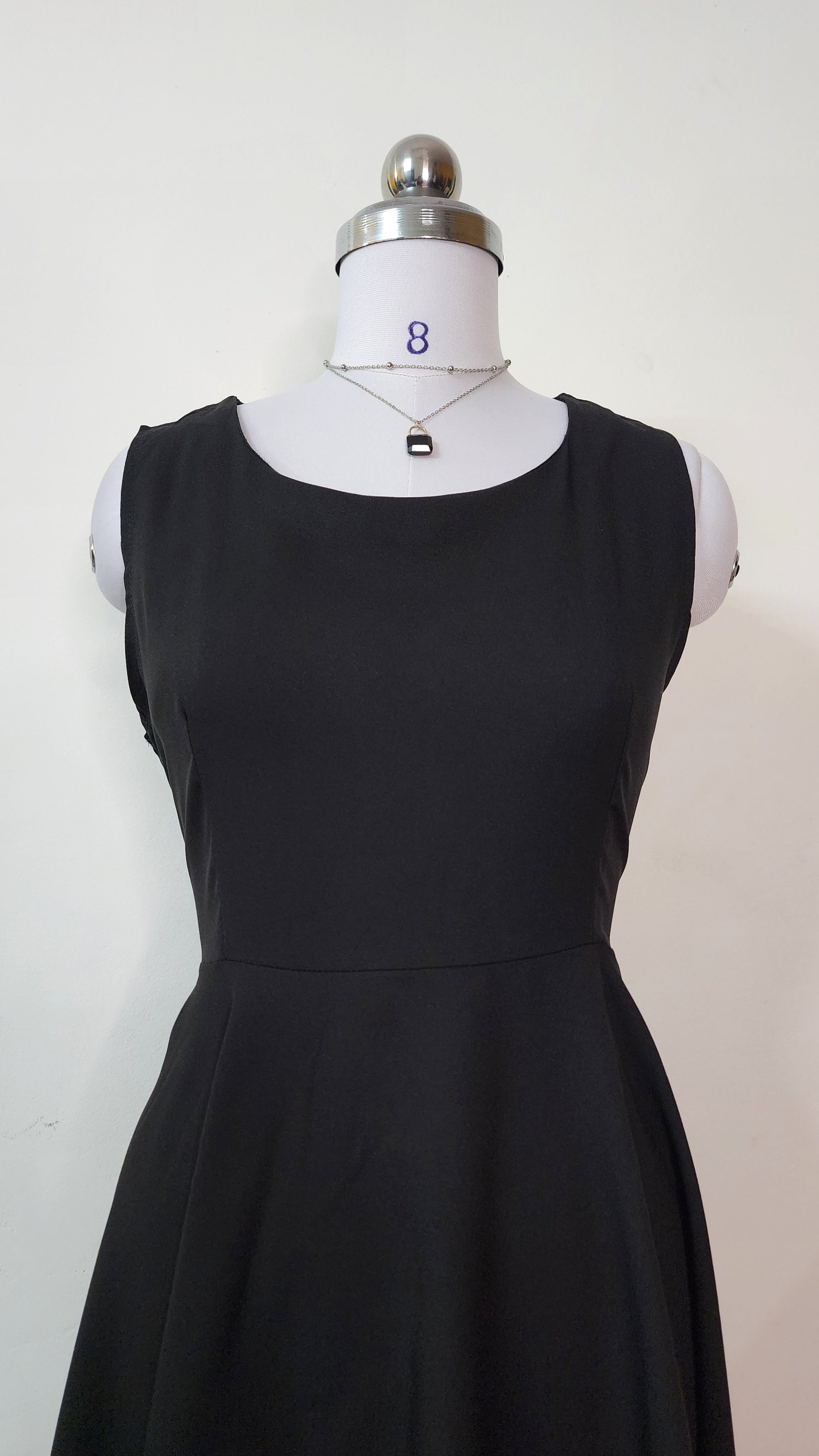 Classic Black Sleeveless Mini Dress - Round Neck A-Line Fit