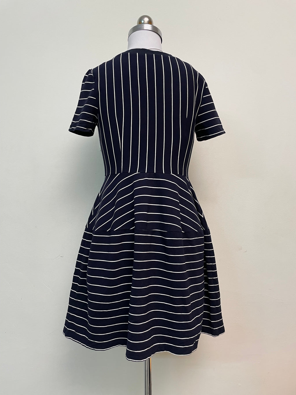 Classic Navy Stripe Short Sleeve Mini Dress