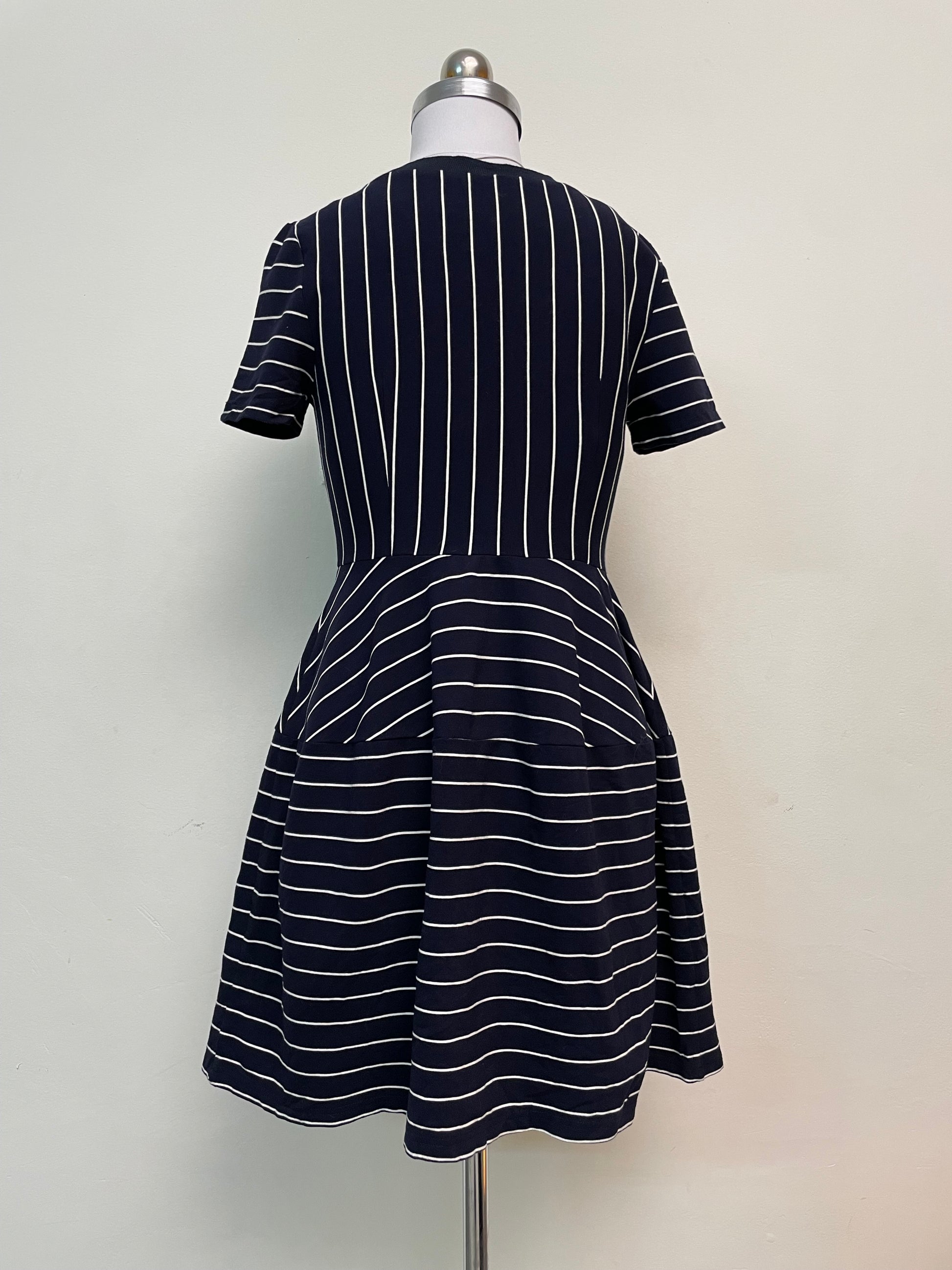 Classic Navy Stripe Short Sleeve Mini Dress