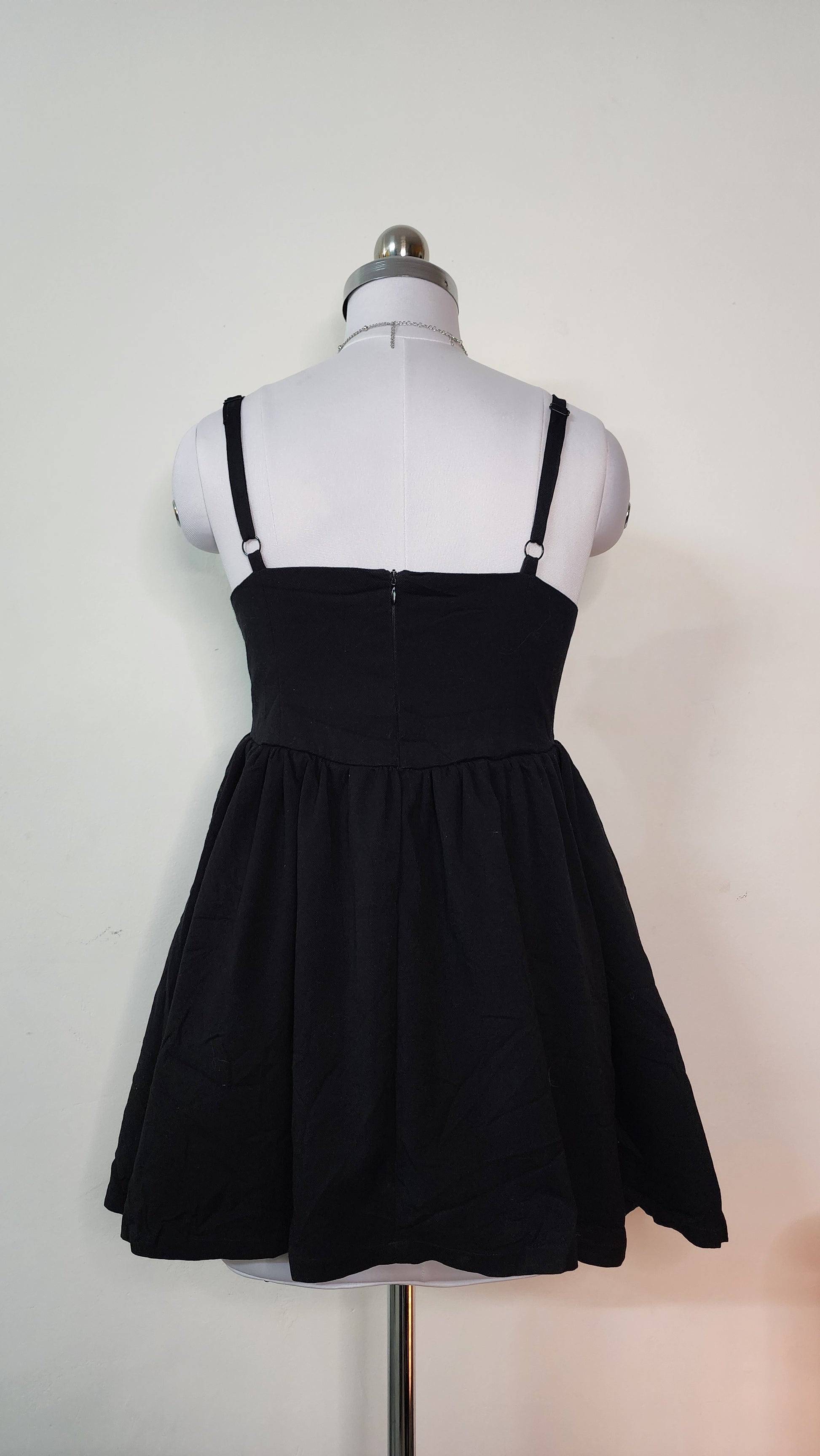 Cute Black Mini Dress - Sweetheart Neckline with Bow