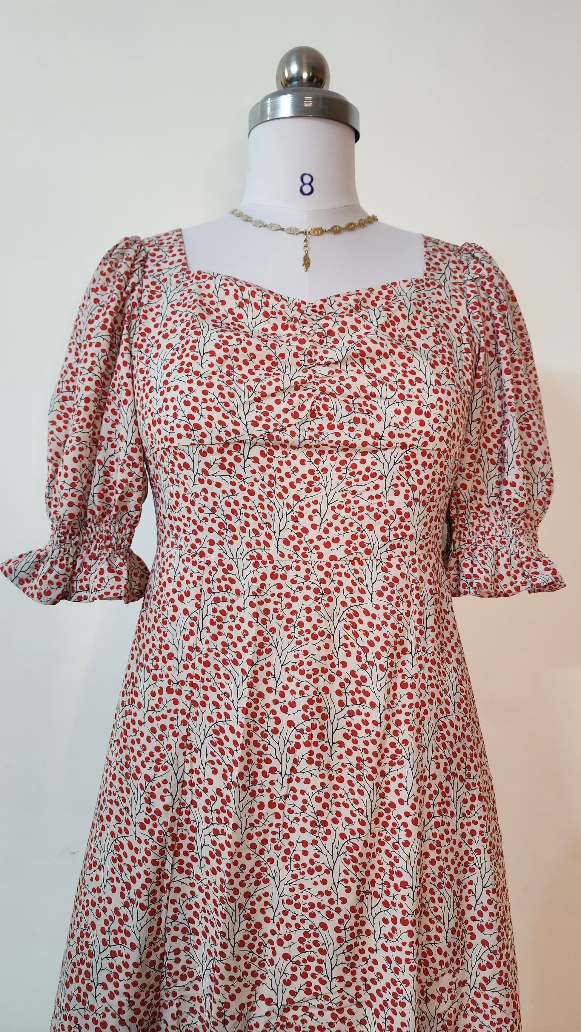Floral Print Puff Sleeve Dress