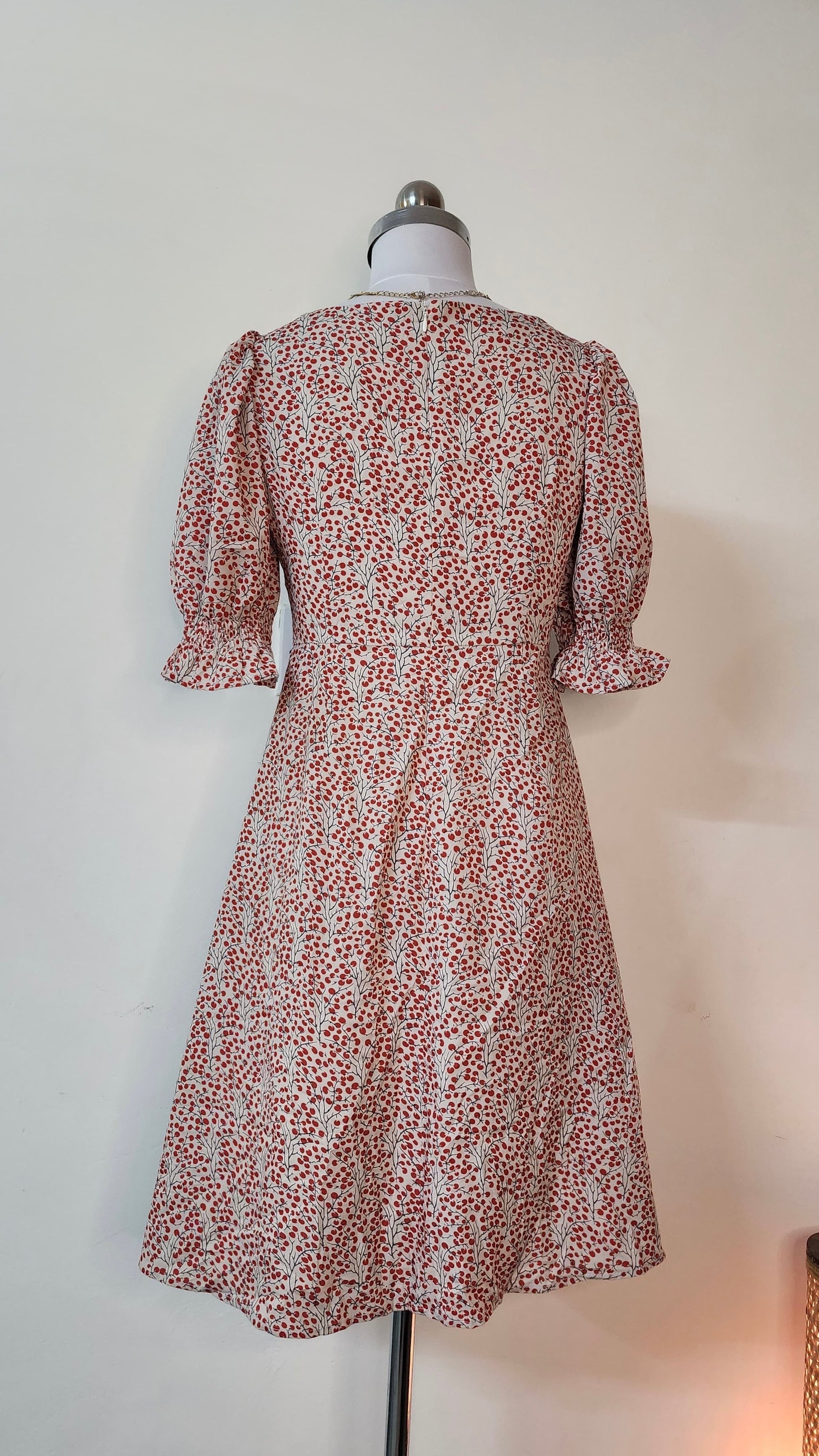 Floral Print Puff Sleeve Dress