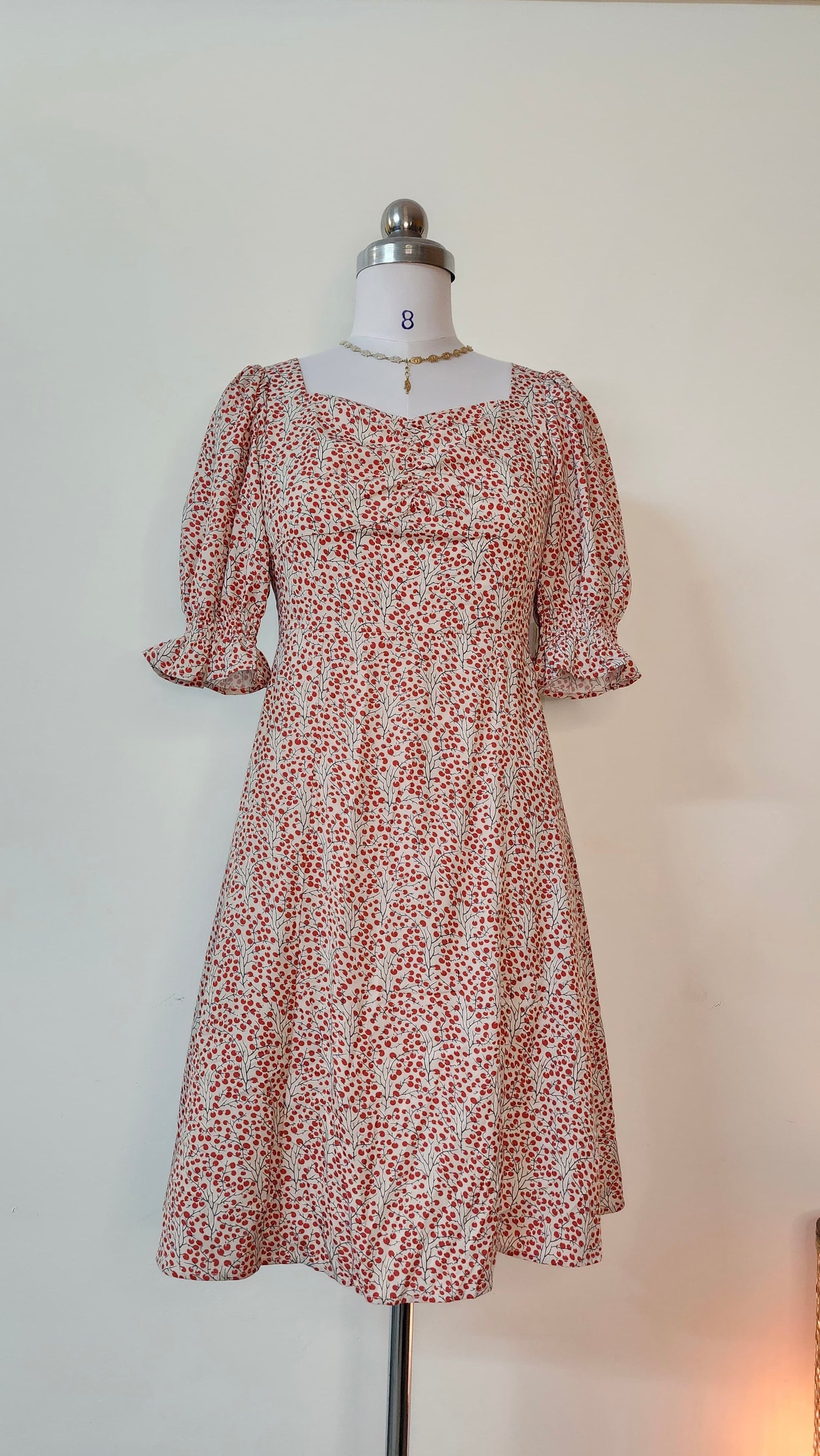 Floral Print Puff Sleeve Dress