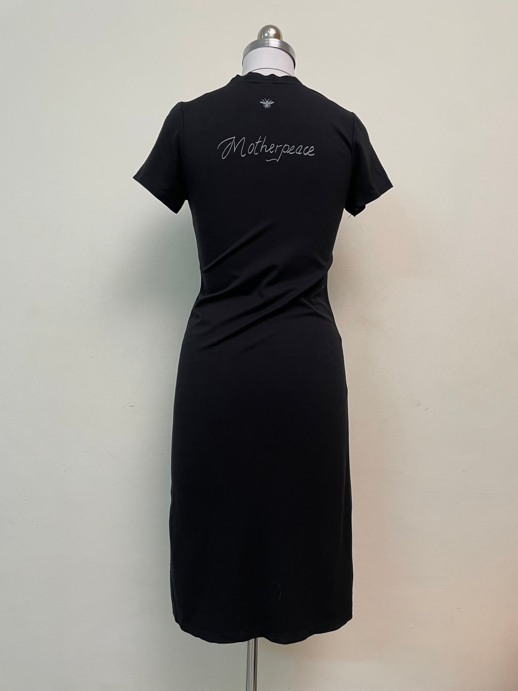 Mystic Tarot Graphic Black T-Shirt Midi Dress - '5 Swords' Print