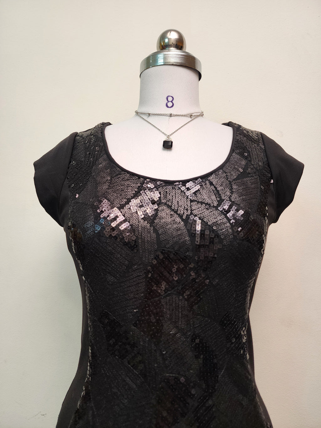 Sparkling Black Sequin Mini Dress - Party Ready Short Sleeve Dress
